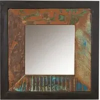 Urban Chic Square Wall Mirror - Multi, Reclaimed Wood