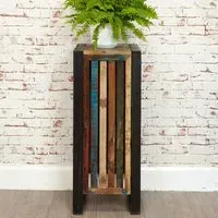 Urban Chic Tall Lamp Table - Multi, Reclaimed Wood