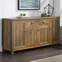 Urban Elegance 4 Door 2 Drawer Extra Large Sideboard - Brown