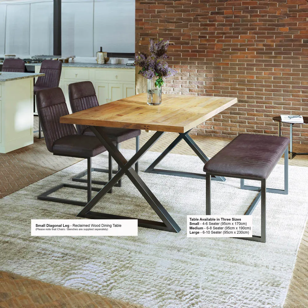 Urban Elegance 6-Seater Dining Table - Brown, Reclaimed Wood