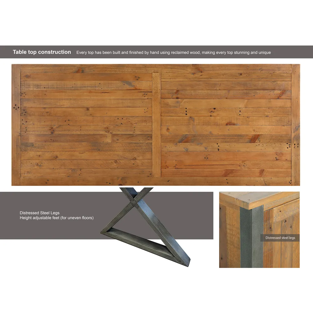 Urban Elegance 6-Seater Dining Table - Brown, Reclaimed Wood