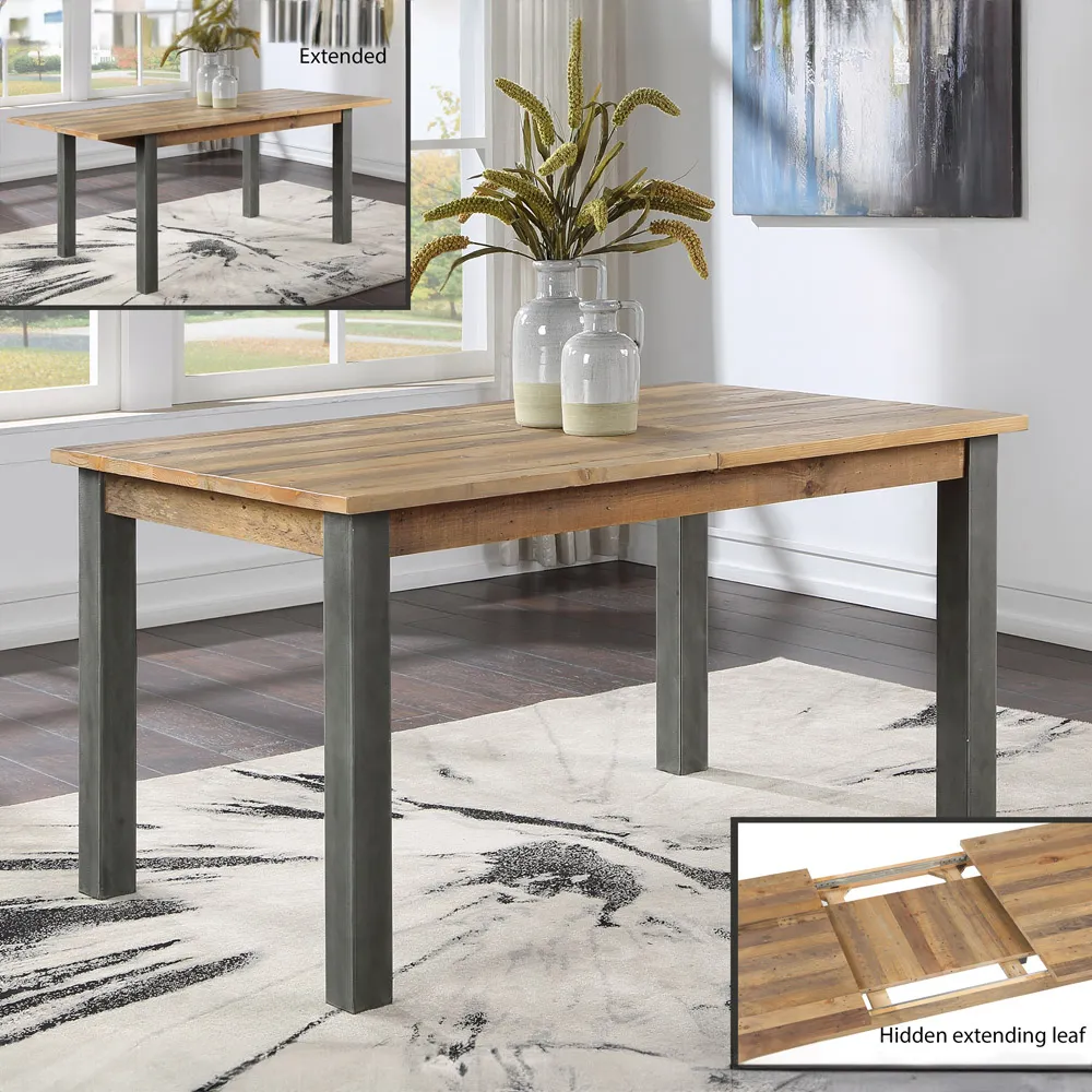 Urban Elegance 8-Seater Extendable Dining Table - Brown, Reclaimed Wood