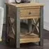 Urban Elegance Single Drawer Lamp Table - Brown, Reclaimed Wood