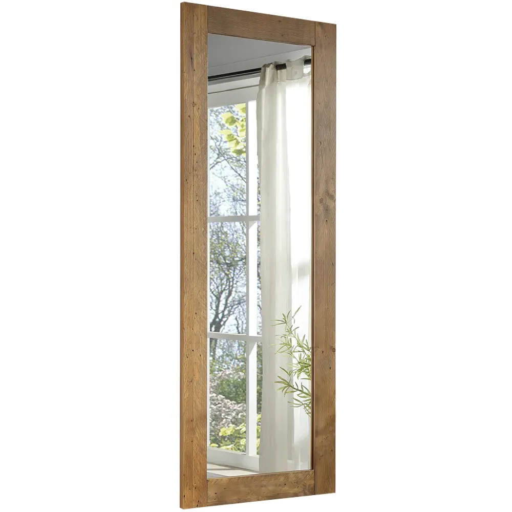 Urban Elegance Wall Mirror - Brown, Reclaimed Wood