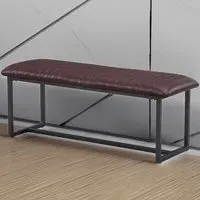 Vintage 2-Seater Dining Bench - Brown, Leather