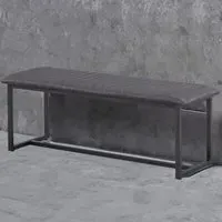 Vintage 2-Seater Dining Bench - Grey, Leather