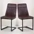 Vintage Set of 2 Dining Chairs - Brown, Leather