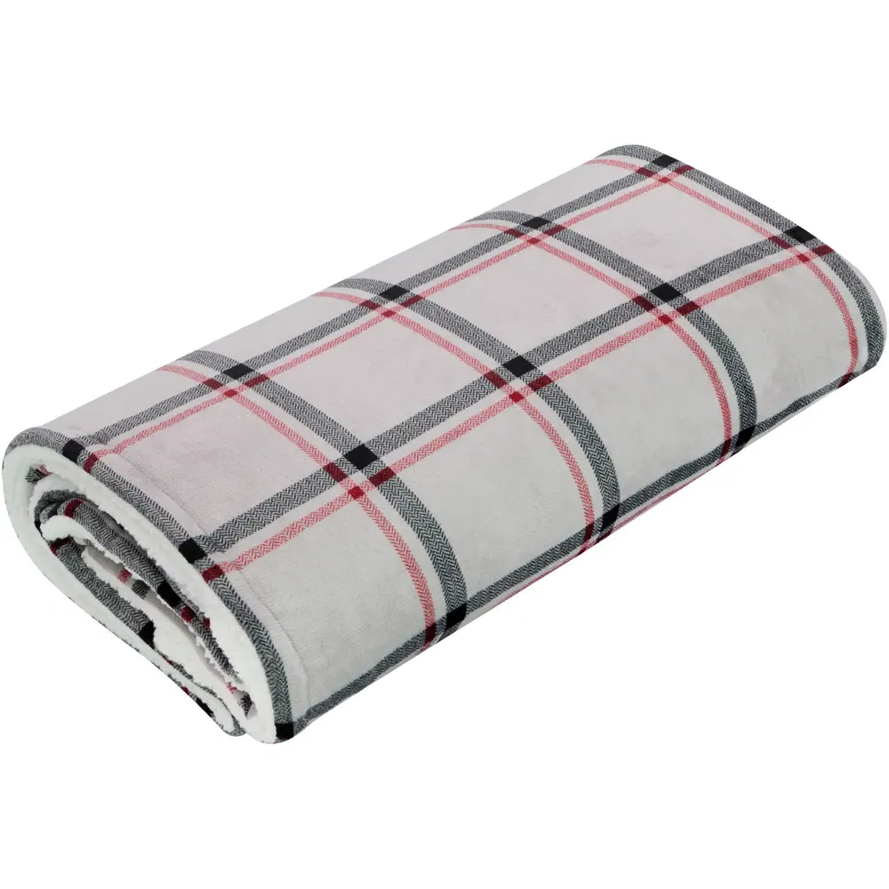 Plaid Soft Touch Heated Throw with Timer - Multi
