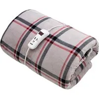 Plaid Soft Touch Heated Throw with Timer - Multi