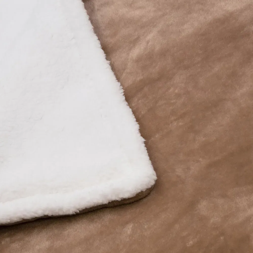 Soft Touch Heated Throw with Timer - Cream