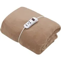 Soft Touch Heated Throw with Timer - Cream