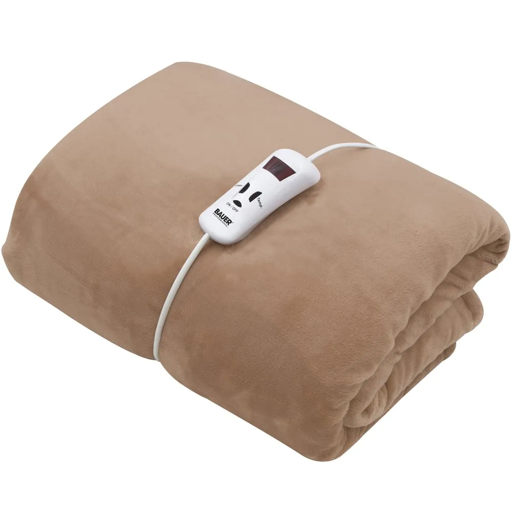 Soft Touch Heated Throw with Timer - Cream