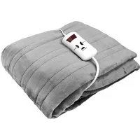Soft Touch Heated Throw with Timer - Grey