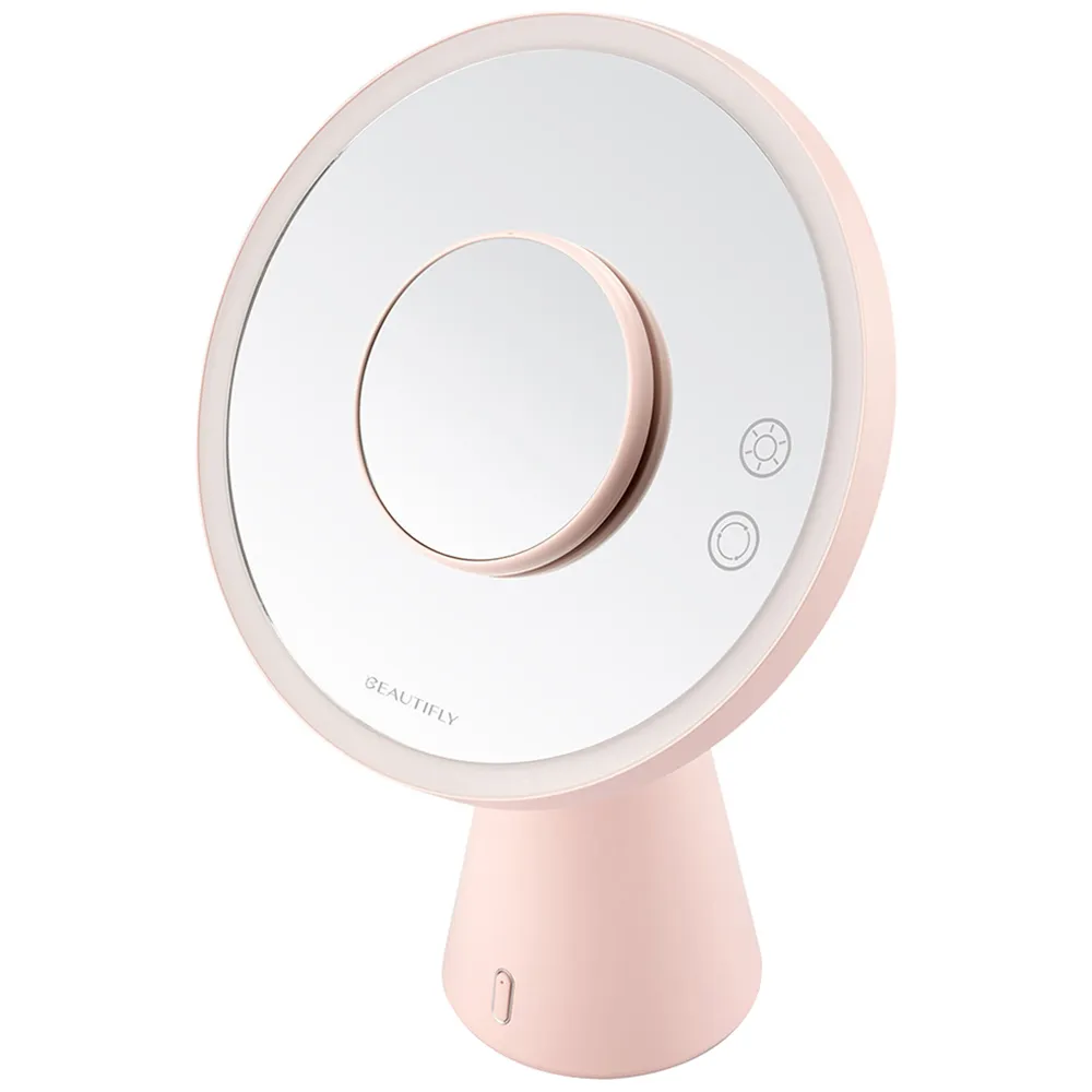 Smart Moon Mirror with Bluetooth Speaker - Pink, Silver