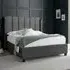 Aurora King Size Ottoman Bed with Storage - Grey, Velvet