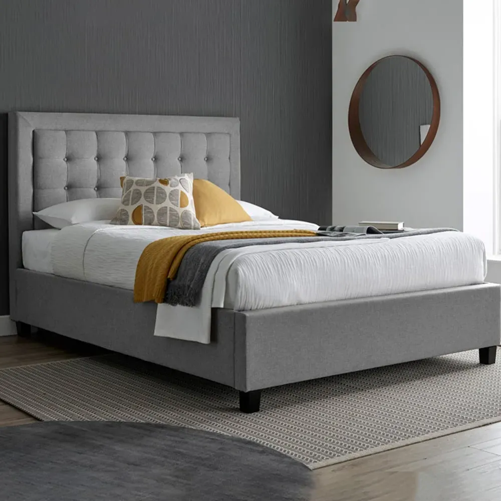 Brandon Double Ottoman Bed with Storage - Grey, Fabric