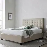 Brandon Double Ottoman Bed with Storage - Oatmeal, Fabric