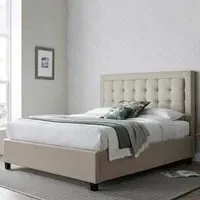 Brandon King Size Ottoman Bed with Storage - Oatmeal, Fabric