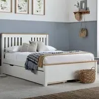 Chester Double Bed Frame - White, Oak