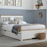 Chester Single Bed Frame - White, Oak
