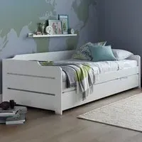 Copella Guest Bed with Trundle and Orthopaedic Mattresses - White