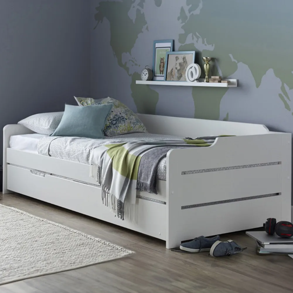 Copella Single Guest Bed with Trundle - White image