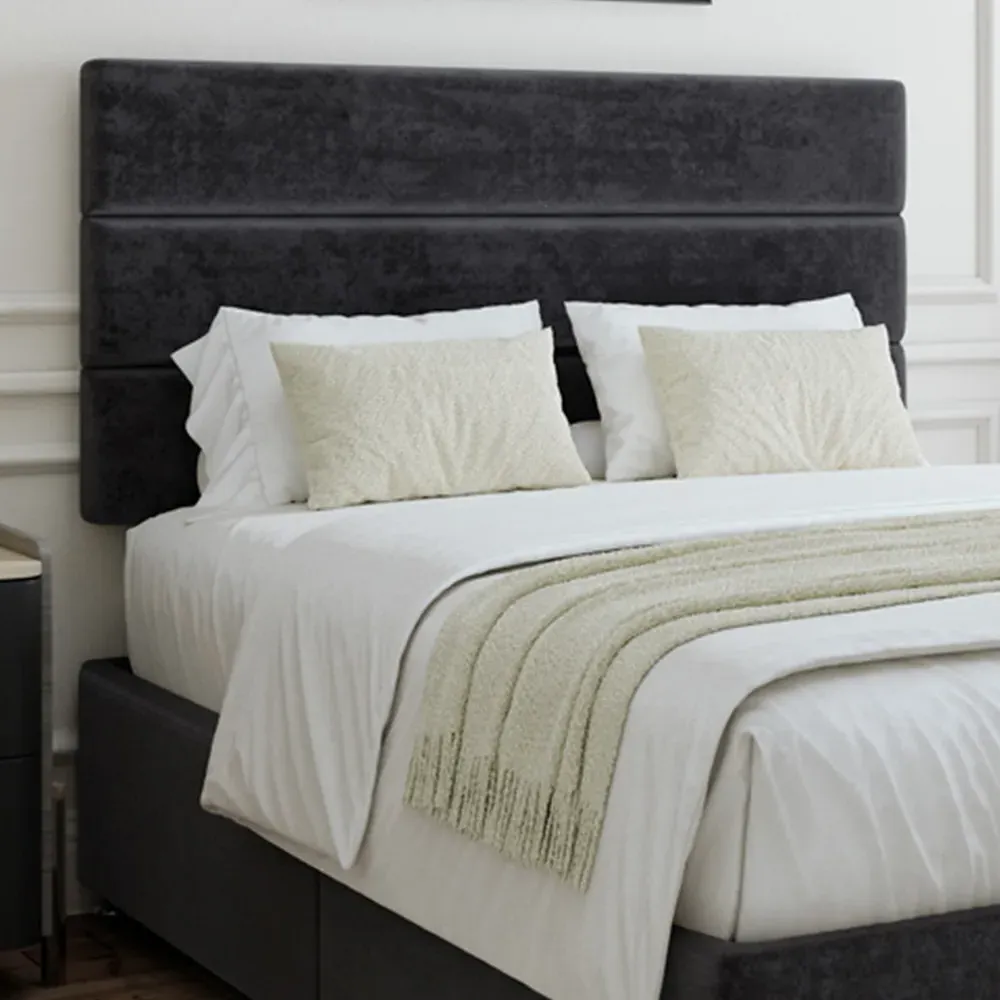 Double Divan Base - Black, Velvet