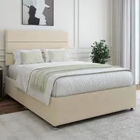 Double Divan Base - Cream, Velvet