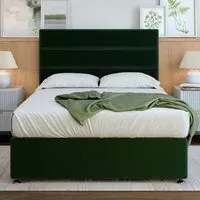 Double Divan Base - Green, Velvet