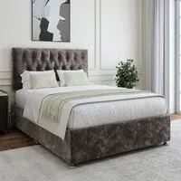 Double Divan Base - Grey, Chenille