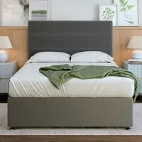 Double Divan Base - Grey, Velvet