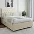Double Divan Base with Headboard - Cream, Linen