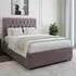 Double Divan Base with Headboard - Mauve, Linen
