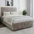 Double Divan Base with Milan Headboard with Storage - Silver, Chenille