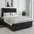 Double Divan Base with Pearl Headboard - Black, Velvet