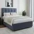Double Divan Base with Pearl Headboard - Blue, Linen