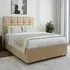Double Divan Base with Pearl Headboard - Cream, Linen