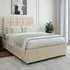 Double Divan Base with Pearl Headboard - Cream, Velvet