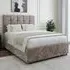 Double Divan Base with Pearl Headboard - Silver, Chenille