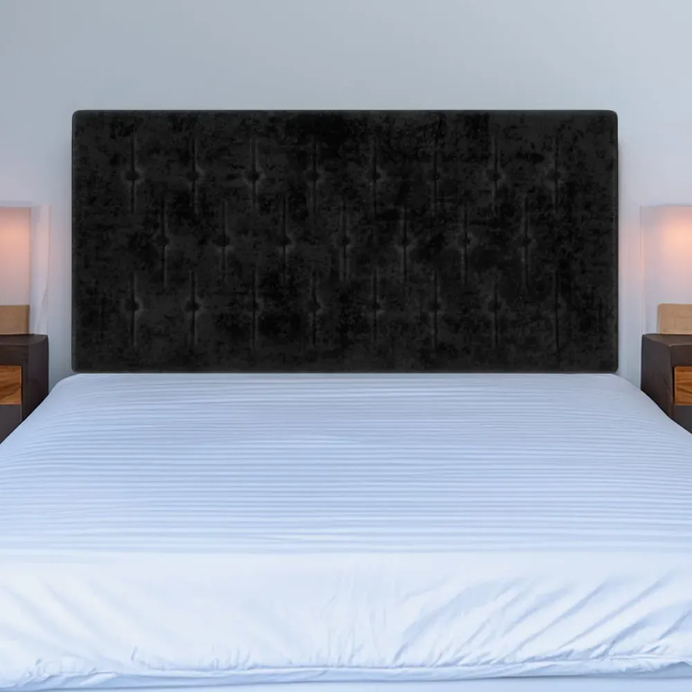 Double Lona Buttoned Headboard - Black, Velvet