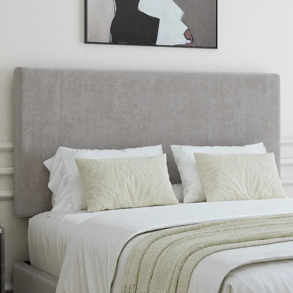 Double Naples Divan Base with Valencia Headboard - Grey, Linen