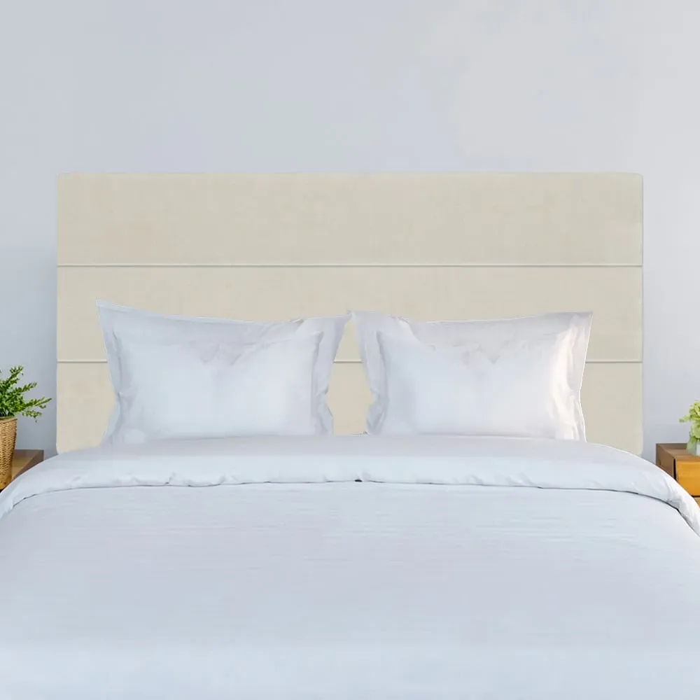 Double Naples Velvet Milan Lined Headboard - Cream