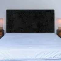Double Naples Velvet Valencia Plain Headboard - Black