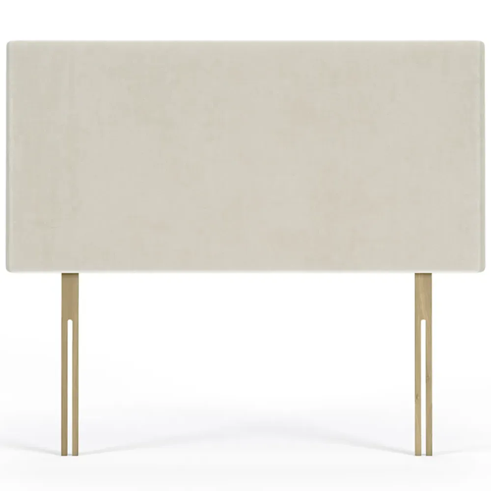 Double Naples Velvet Valencia Plain Headboard - Cream