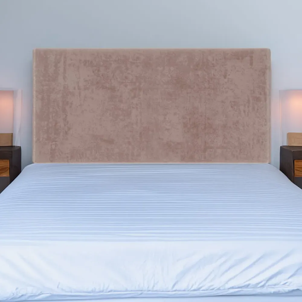 Double Naples Velvet Valencia Plain Headboard - Mink