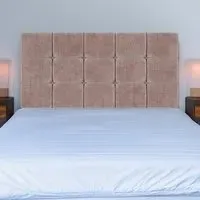 Double Pearl Squared Headboard - Mink, Naples Velvet