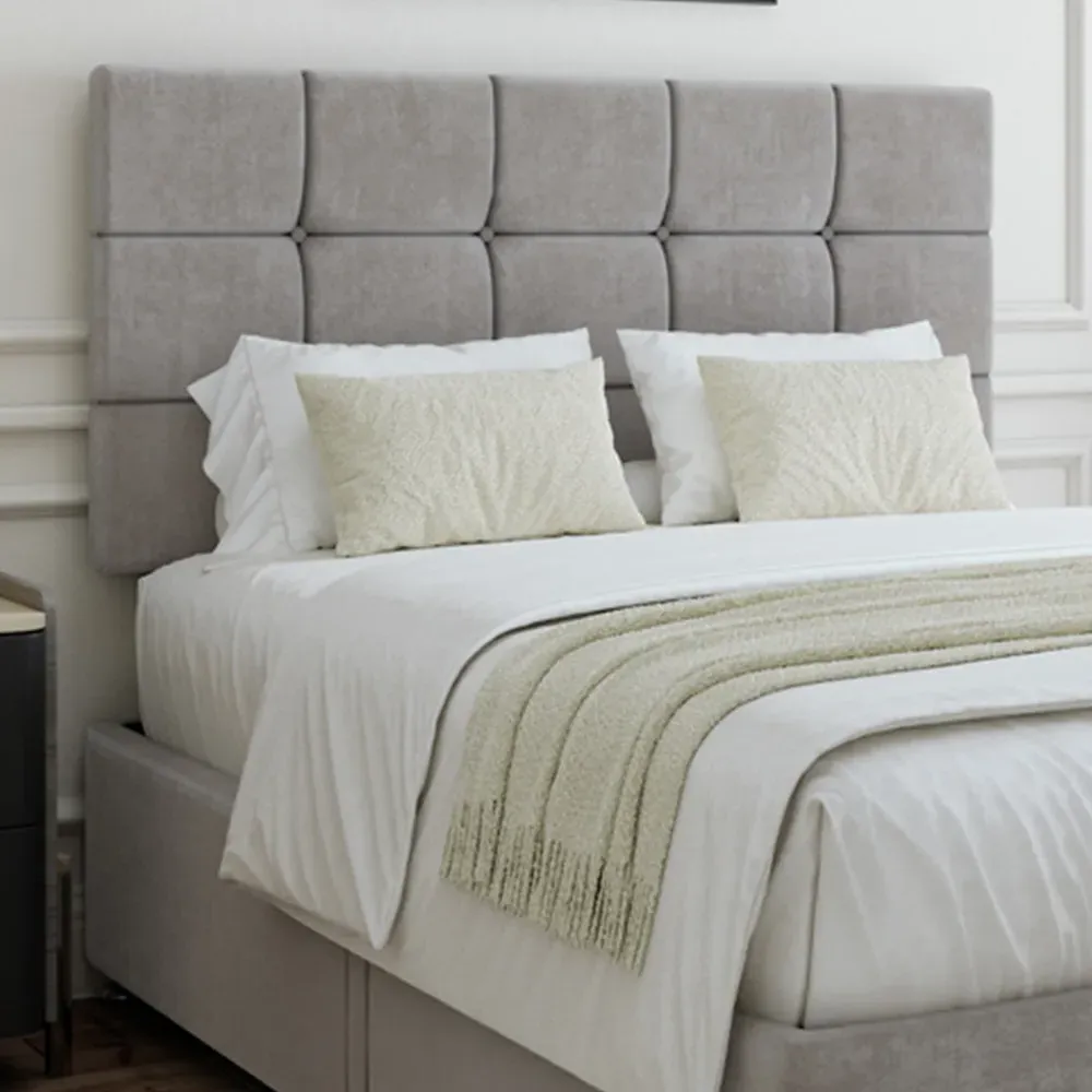 Double Seal Divan Base with 2 Drawers - Grey, Linen