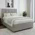 Double Seal Divan Base with Pearl Headboard - Grey, Linen