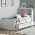 Enzo Single Bed Frame with 3 Drawers - White, Rubberwood