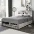 Fabio Double Bed Frame with Storage - Grey, Pine